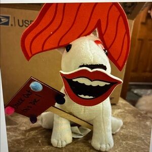 Target Bean Bag Bullseye Dog Plush Toy 2013 Photo Booth sign lips hat
